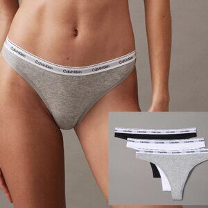 Calvin Klein 3 Pack Modern Logo Thong Panties Womens Size Small S New